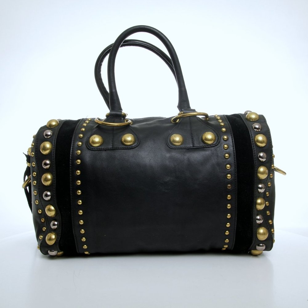 GUCCI Leather Babouska Studded Boston Bag - Picture 2 of 16